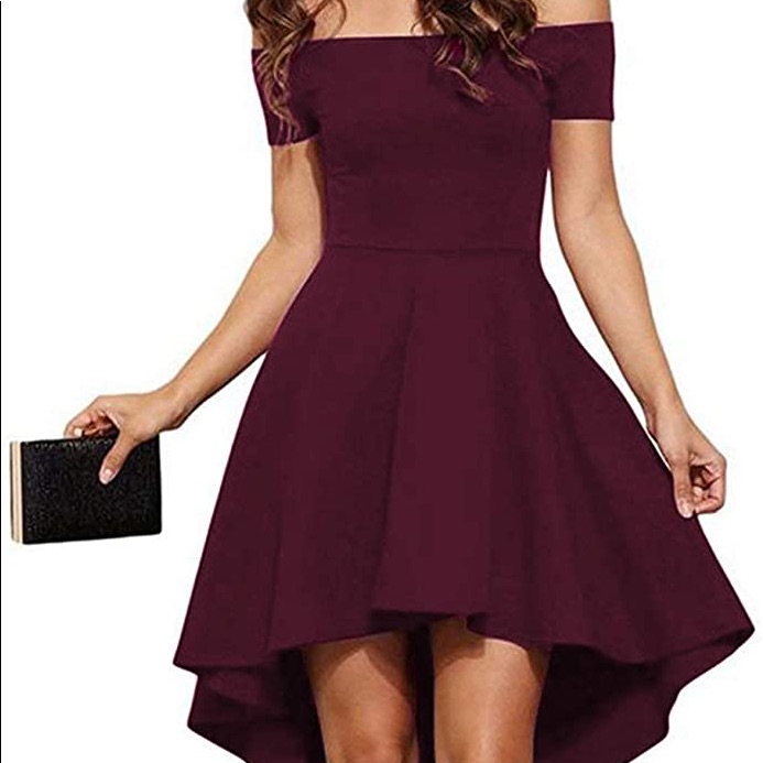 Off The Shoulder Burgundy Dress Size L